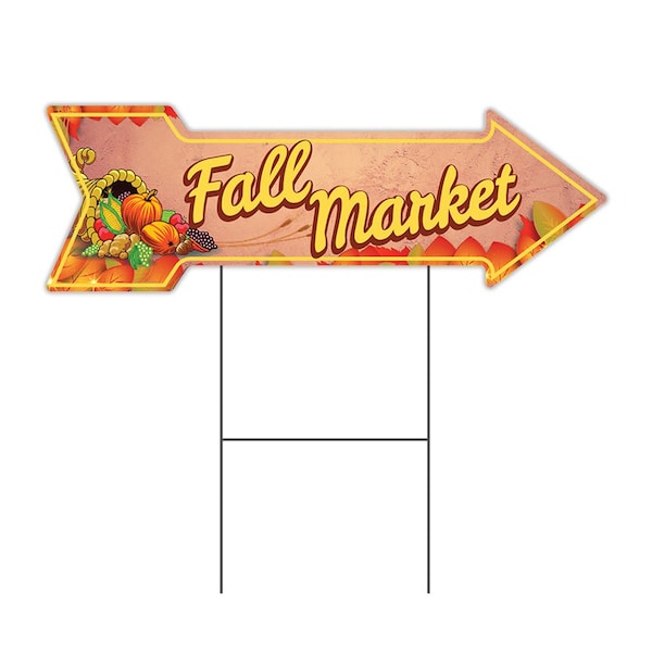 Fall Market Arrow Yard Sign Funny Home Decor 30in Wide